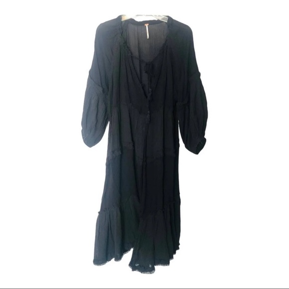💕RARE Free People In the Moment Dress Black XS - Picture 6 of 10